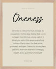 Oneness Word of Intention Framed print 40x50 cm / 16x20″ Wood frame Linen paper