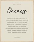 Oneness Word of Intention Framed print 40x50 cm / 16x20″ Wood frame Linen paper