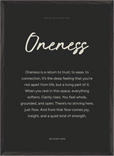 Oneness Word of Intention Framed print 50x70 cm / 20x28″ Black frame Carbon paper