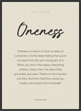 Oneness Word of Intention Framed print 50x70 cm / 20x28″ Black frame Linen paper