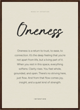 Oneness Word of Intention Framed print 50x70 cm / 20x28″ Dark wood frame Linen paper