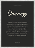 Oneness Word of Intention Framed print 50x70 cm / 20x28″ White frame Carbon paper
