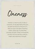 Oneness Word of Intention Framed print 50x70 cm / 20x28″ White frame Linen paper