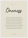 Oneness Word of Intention Framed print 50x70 cm / 20x28″ White frame Linen paper