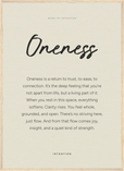 Oneness Word of Intention Framed print 50x70 cm / 20x28″ Wood frame Linen paper