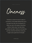 Oneness Word of Intention Framed print 60x80 cm / 24x32″ Black frame Carbon paper