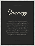 Oneness Word of Intention Framed print 60x80 cm / 24x32″ White frame Carbon paper