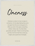 Oneness Word of Intention Framed print 60x80 cm / 24x32″ White frame Linen paper