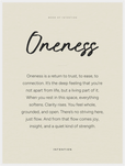 Oneness Word of Intention Framed print 60x80 cm / 24x32″ White frame Linen paper