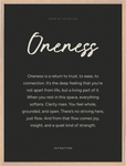 Oneness Word of Intention Framed print 60x80 cm / 24x32″ Wood frame Carbon paper