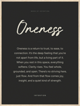 Oneness Word of Intention Framed print 60x80 cm / 24x32″ Wood frame Carbon paper