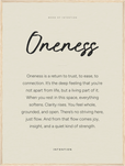 Oneness Word of Intention Framed print 60x80 cm / 24x32″ Wood frame Linen paper