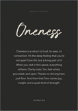 Oneness Word of Intention Framed print 70x100 cm / 28x40″ Black frame Carbon paper