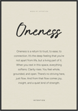 Oneness Word of Intention Framed print 70x100 cm / 28x40″ Black frame Linen paper