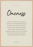 Oneness Word of Intention Framed print 70x100 cm / 28x40″ Wood frame Linen paper