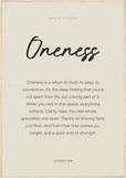 Oneness Word of Intention Framed print 70x100 cm / 28x40″ Wood frame Linen paper