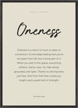 Oneness Word of Intention Framed print A1 (59.4 x 84.1 cm) Black frame Linen paper