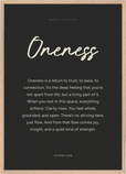 Oneness Word of Intention Framed print A1 (59.4 x 84.1 cm) Wood frame Carbon paper