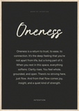 Oneness Word of Intention Framed print A1 (59.4 x 84.1 cm) Wood frame Carbon paper