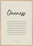 Oneness Word of Intention Framed print A1 (59.4 x 84.1 cm) Wood frame Linen paper