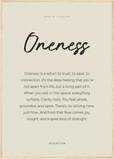 Oneness Word of Intention Framed print A1 (59.4 x 84.1 cm) Wood frame Linen paper