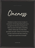Oneness Word of Intention Framed print A2 (42 x 59.4 cm) Black frame Carbon paper