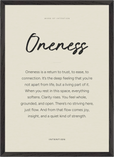 Oneness Word of Intention Framed print A2 (42 x 59.4 cm) Black frame Linen paper