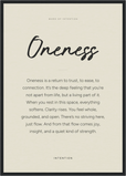 Oneness Word of Intention Framed print A2 (42 x 59.4 cm) Black frame Linen paper