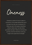 Oneness Word of Intention Framed print A2 (42 x 59.4 cm) Dark wood frame Carbon paper