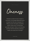 Oneness Word of Intention Framed print A2 (42 x 59.4 cm) White frame Carbon paper