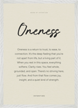 Oneness Word of Intention Framed print A2 (42 x 59.4 cm) White frame Linen paper