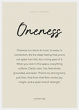 Oneness Word of Intention Framed print A2 (42 x 59.4 cm) White frame Linen paper