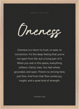 Oneness Word of Intention Framed print A2 (42 x 59.4 cm) Wood frame Carbon paper