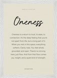Oneness Word of Intention Framed print A3 (29.7 x 42 cm) White frame Linen paper