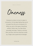 Oneness Word of Intention Framed print A3 (29.7 x 42 cm) White frame Linen paper