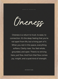 Oneness Word of Intention Framed print A3 (29.7 x 42 cm) Wood frame Carbon paper