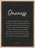 Oneness Word of Intention Framed print A3 (29.7 x 42 cm) Wood frame Carbon paper