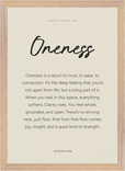 Oneness Word of Intention Framed print A3 (29.7 x 42 cm) Wood frame Linen paper