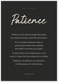 Patience Word of Intention Framed print 70x100 cm / 28x40″ White frame Carbon paper