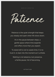 Patience Word of Intention Framed print A1 (59.4 x 84.1 cm) White frame Carbon paper