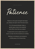 Patience Word of Intention Framed print A1 (59.4 x 84.1 cm) Wood frame Carbon paper