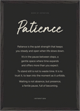 Patience Word of Intention Framed print A2 (42 x 59.4 cm) Black frame Carbon paper