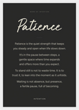 Patience Word of Intention Framed print A3 (29.7 x 42 cm) White frame Carbon paper