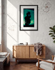 Dancing Cowboy Framed print A1 (59.4 x 84.1 cm) Black frame in interior