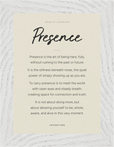 Presence Word of Intention Framed print 13x18 cm / 5x7″ White frame Linen paper