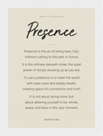Presence Word of Intention Framed print 13x18 cm / 5x7″ White frame Linen paper