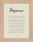 Presence Word of Intention Framed print 13x18 cm / 5x7″ Wood frame Linen paper