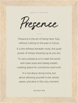 Presence Word of Intention Framed print 13x18 cm / 5x7″ Wood frame Linen paper