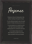 Presence Word of Intention Framed print 21x29.7 cm / 8x12" Black frame Carbon paper