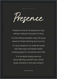 Presence Word of Intention Framed print 21x29.7 cm / 8x12" Black frame Carbon paper